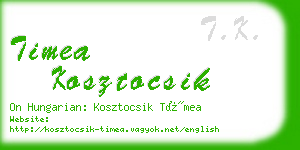 timea kosztocsik business card